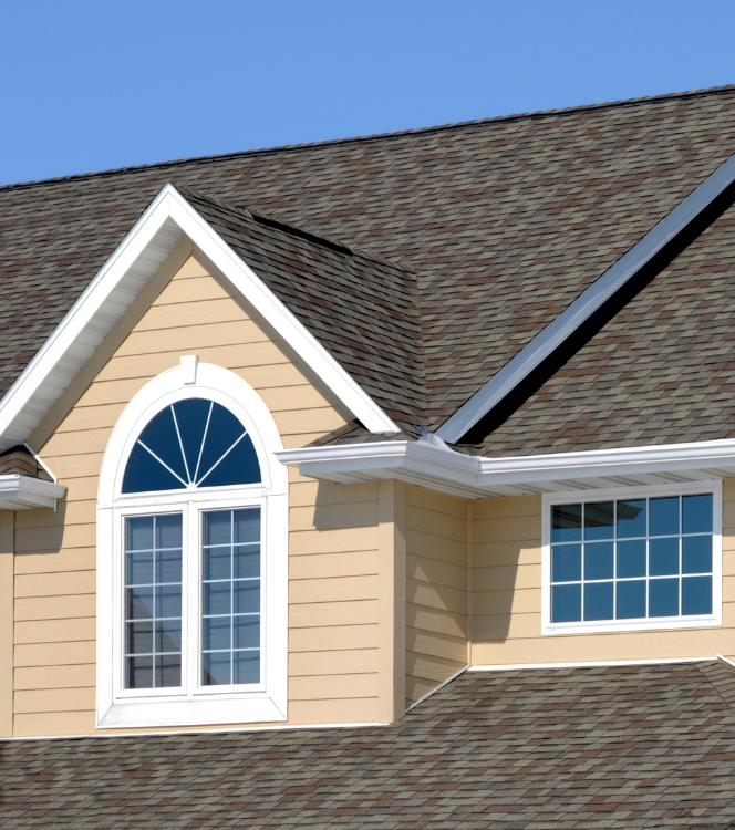 Shingle roofing detail by Crest Roofing and Gutters